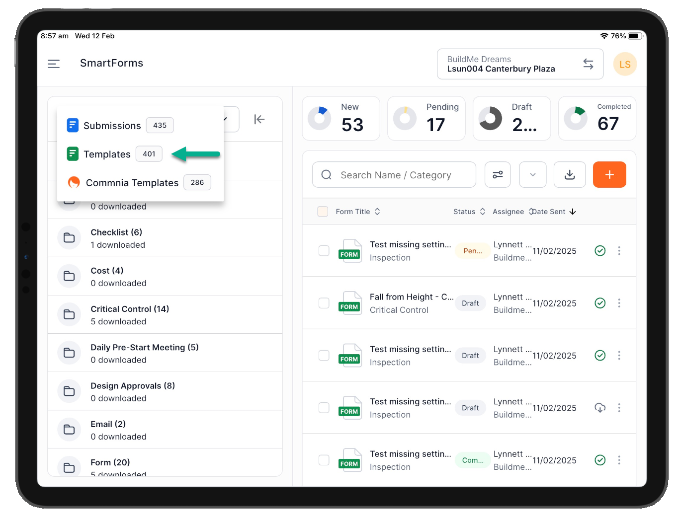 form templates app