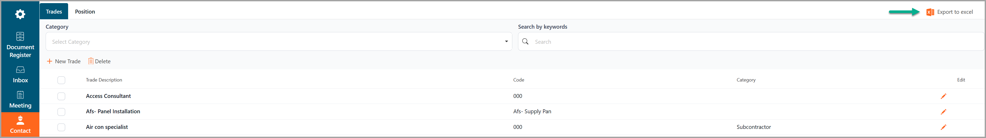 export to excel