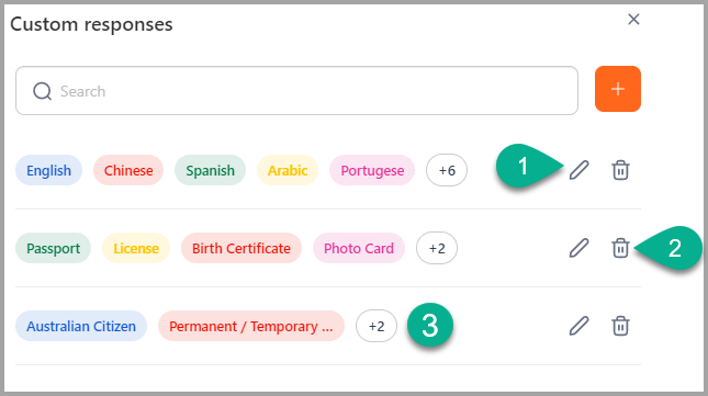 custom response list